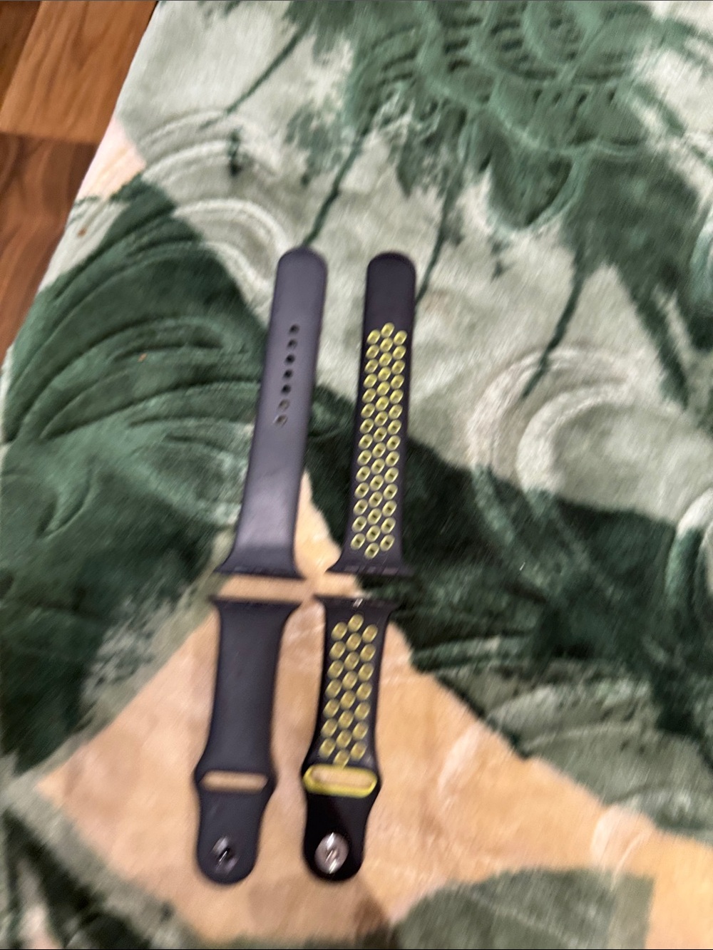 Apple Black Silicone Sport Watch Band with Yellow Accent Holes